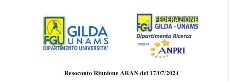 Resoconto Riunione ARAN del 17/07/2024