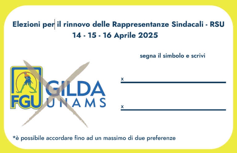 Elezioni per il rinnovo delle Rappresentanze Sindacali – RSU
